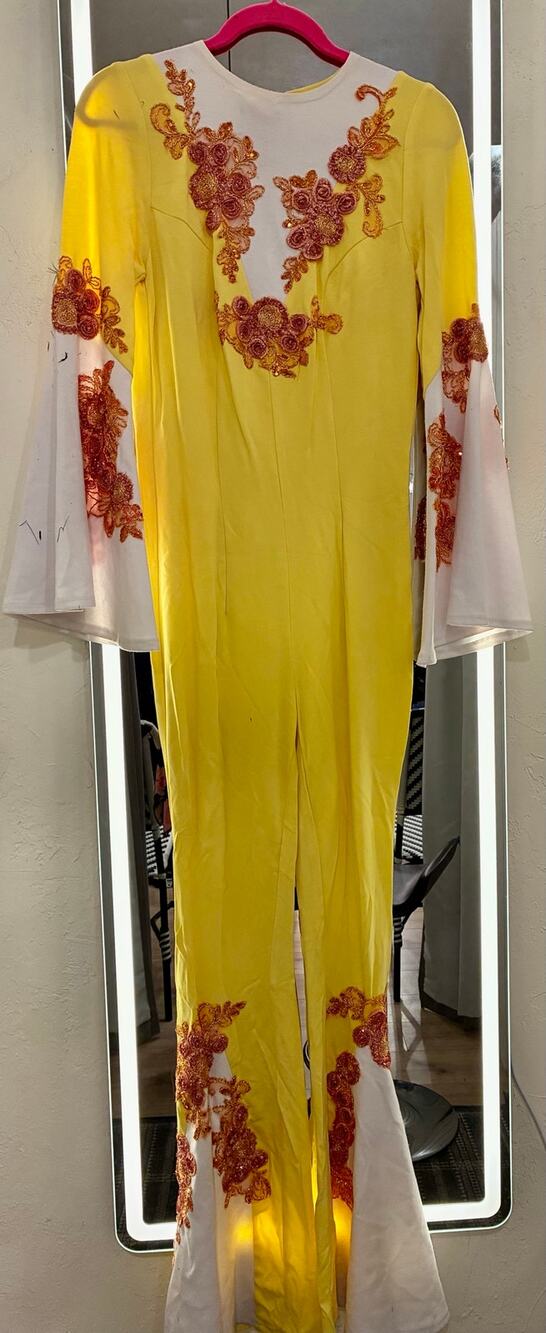 Vintage Yellow Rodeo-style or Stage Performance Jumpsuit